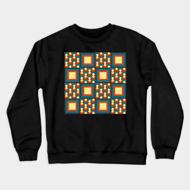 retro mid century geometric pattern Crewneck Sweatshirt by pauloneill-art